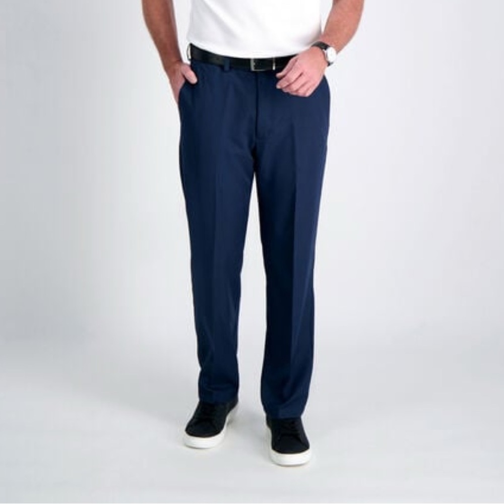 HAGGAR Cool 18® Pro Pant Men’s 36x32 Navy NWT Hidden Expandable Waistband